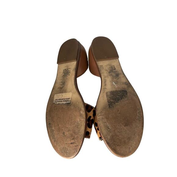 J. Crew Morgan Calf Hair Peep Toe Flats Leopard - Picture 3 of 3